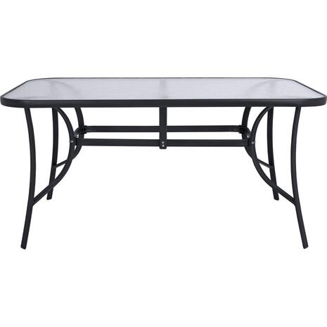 ΤΡΑΠΕΖΙ BRUNO 150X90Χ72Υεκ. ΓΚΡΙ ΜΕΤΑΛΛΙΚΟ ΜΕ ΓΥΑΛΙΝΗ ΕΠΙΦΑΝΕΙΑ HM5145.01
