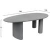 ΤΡΑΠΕΖΙ ΤΡΑΠΕΖΑΡΙΑΣ ΟΒΑΛ VOLPE HM6599.01 ΓΚΡΙ FIBER CEMENT 240x100x75Υεκ