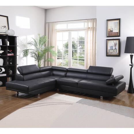 ΚΑΝΑΠΕΣ ΓΩΝΙΑ GORO ΑΡΙΣΤΕΡΗ HM3084.02L ΑΠΟ ΜΑΥΡΟ PU  265x196x85Υεκ