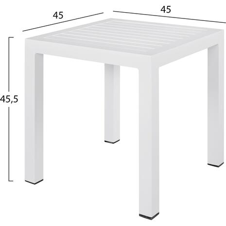ΤΡΑΠΕΖΙ ΑΛΟΥΜΙΝΙΟΥ QIANA HM5402.01 ΛΕΥΚΟ 45x45x45,5Υ εκ.