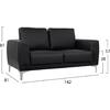 ΚΑΝΑΠΕΣ 2ΘΕΣΙΟΣ KΕΝΖΙΕ HM3121.21 ΜΕ ΜΑΥΡΟ PU 142x81x81 εκ.