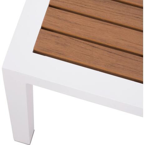 ΤΡΑΠΕΖΙ ΑΛΟΥΜΙΝΙΟΥ SABRA HM5403.01 ΛΕΥΚΟ ΜΕ POLYWOOD 45Χ45Χ45,5Y εκ.