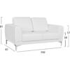 ΚΑΝΑΠΕΣ 2ΘΕΣΙΟΣ KΕΝΖΙΕ HM3121.22 ΜΕ ΛΕΥΚΟ PU 142x81x81 εκ.