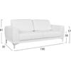 ΚΑΝΑΠΕΣ 3ΘΕΣΙΟΣ KENZIE HM3121.32 ΜΕ ΛΕΥΚΟ PU 190x81x81 εκ.