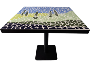 Τραπέζι με ψηφίδες "Κυπαρίσσια" 80 x 80cm (EGP8) (Διάφορα χρώματα)