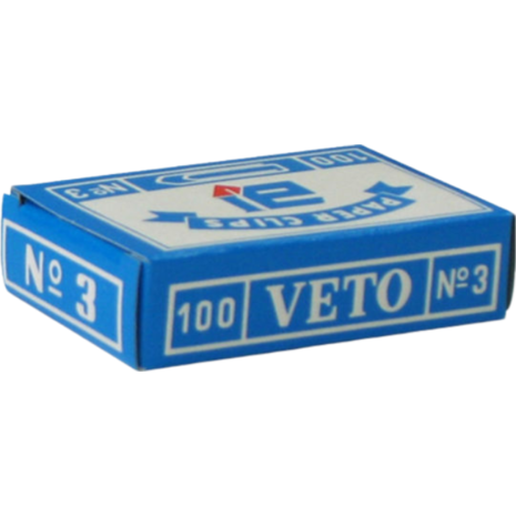 Συνδετήρες μεταλλικοί VETO Nο3 Συσκευασία 100 τεμαχίων