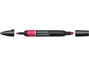 Μαρκαδόρος ανεξίτηλος Winsor & Newton Promarker διπλής μύτης fine (λεπτή σφαιρική) & broad (διαγώνια πλακέ) R565 Poppy