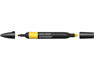 Μαρκαδόρος ανεξίτηλος Winsor & Newton Promarker διπλής μύτης fine (λεπτή σφαιρική) & broad (διαγώνια πλακέ) Y156 Sunflower