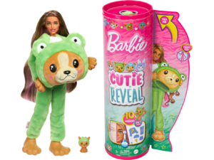 Barbie Cutie Reveal Κούκλα Και Αξεσουάρ Με 10 Εκπλήξεις, Σκυλάκι/Βατραχάκι (HRK24)