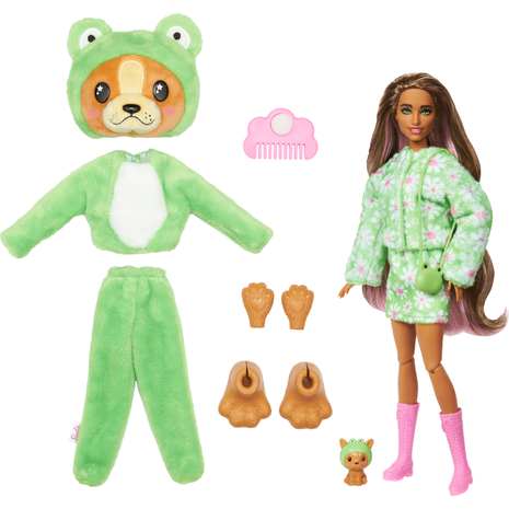 Barbie Cutie Reveal Κούκλα Και Αξεσουάρ Με 10 Εκπλήξεις, Σκυλάκι/Βατραχάκι (HRK24)