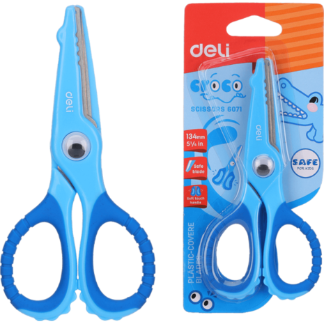 Ψαλίδι Σχολικό Deli Magic Zoo 13.4cm για Δεξιόχειρες & Αριστερόχειρες (διάφορα χρώματα)