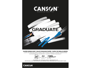 Μπλοκ σχεδίου Canson Graduate black paper A4 120gr. 20Φ
