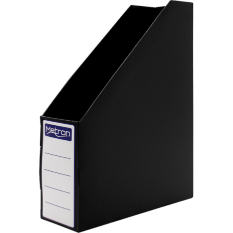 Θήκη περιοδικών Metron κοφτή πλαστική 25x33x8cm Μαύρη (Μαύρο)