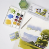 Κασετίνα Winsor & Newton Cotman Νερομπογιές με 8 πλακάκια Landscape & Πινέλο