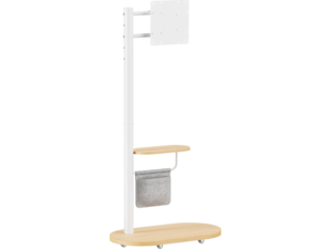 Βάση τηλεόρασης δαπέδου BRATECK FS54-22T-02W, 17-43", έως 15kg, με ράφι & ροδάκια