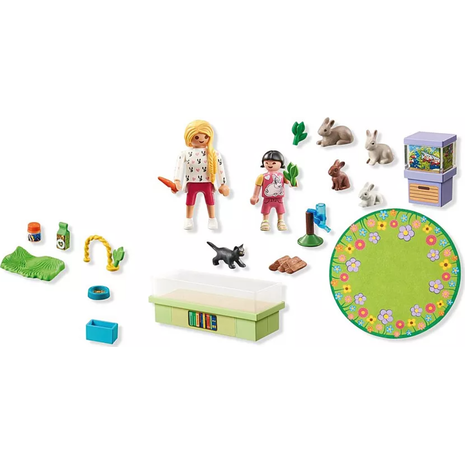 Playmobil My Life Starter Pack Παίζοντας Με Τα Κουνελάκια 71753