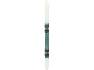 Λαμπάδα Dream Light κυλινδρική ανάγλυφη ριγέ πετρόλ