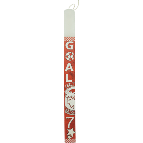 Λαμπάδα πλακέ Dream Light "Goal 7 Κόκκινη" 36εκ