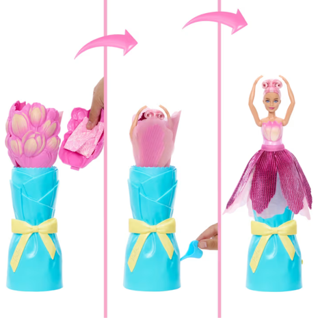 Barbie Petal Pop- Ροζ Τουλίπα (JMF57)