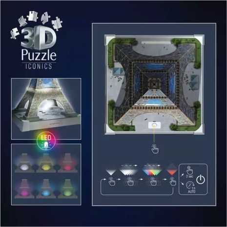 Ravensburger 3D Iconics Πύργος του Άιφελ Night Edition 216τμχ