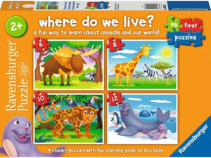 Ravensburger Τα Πρώτα μου Παζλ Ζώα του Κόσμου 4 σε 1