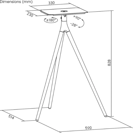 Βάση projector δαπέδου Bratech PRB-24, έως 10kg