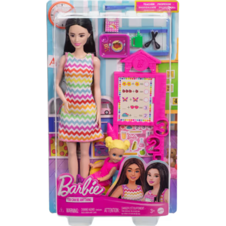 Κούκλα Barbie Δασκάλα Σετ με πίνακα και μαθήτρια  3+ Ετών