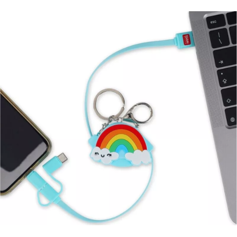 Καλώδιο φόρτισης Legami Charge N'Roll 3 σε1 Rainbow