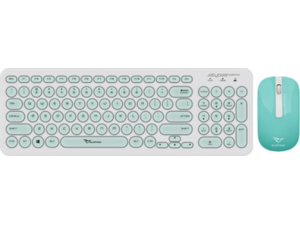Σετ πληκτρολόγιο/ποντίκι ασύρματο Alcatroz Jellybean 2.4G White Mint
