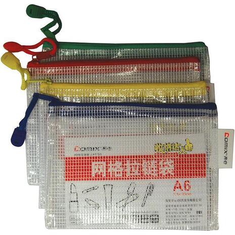 Θήκη COMIX PVC διάφανη με φερμουάρ Υ12,5x9,5εκ