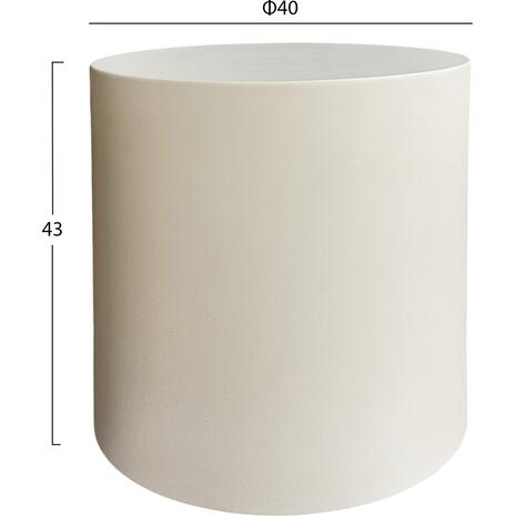 ΤΡΑΠΕΖΙ ΒΟΗΘΗΤΙΚΟ ΣΤΡΟΓΓΥΛΟ KYOKO HM6592.02 ΜΠΕΖ FIBER CEMENT Φ40x43Υεκ.