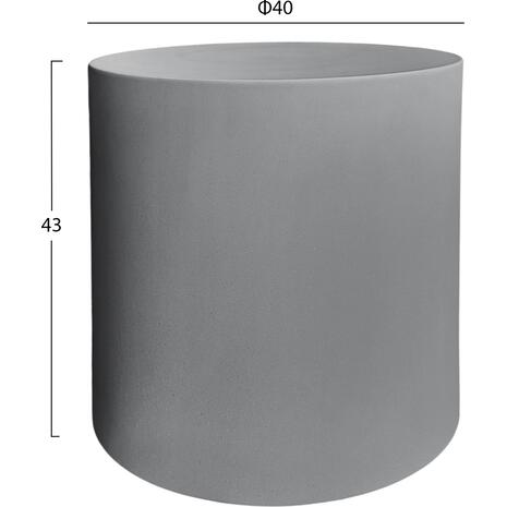 ΤΡΑΠΕΖΙ ΒΟΗΘΗΤΙΚΟ FIBER CEMENT ΣΤΡΟΓΓΥΛΟ KYOKO HM6592.01 ΓΚΡΙ Φ40x43Υεκ.