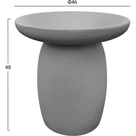 ΤΡΑΠΕΖΙ ΒΟΗΘΗΤΙΚΟ FIBER CEMENT ΣΤΡΟΓΓΥΛΟ HIKARI HM6593.01 ΓΚΡΙ Φ46x48Υεκ.