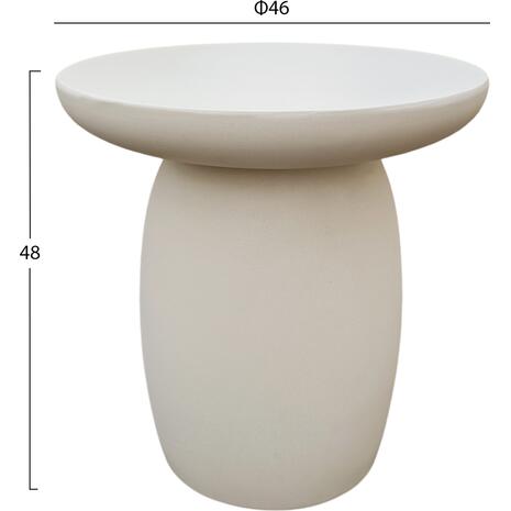 ΤΡΑΠΕΖΙ ΒΟΗΘΗΤΙΚΟ ΣΤΡΟΓΓΥΛΟ HIKARI HM6593.02 ΜΠΕΖ FIBER CEMENT Φ46x48Υεκ.
