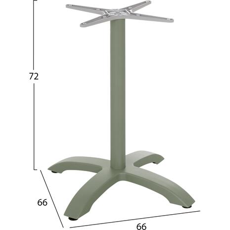 ΒΑΣΗ ΑΛΟΥΜΙΝΙΟΥ HM460.28 ΠΡΑΣΙΝΟ 66x66x72Υεκ. ΜΕ ΣΤΑΥΡΟ 48Χ48εκ.
