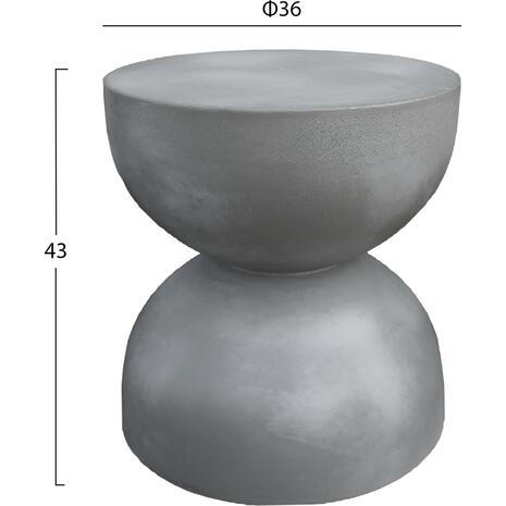 ΣΚΑΜΠΟ ΣΤΡΟΓΓΥΛΟ ZINI HM6580.01 FIBER CEMENT ΣΕ ΓΚΡΙ Φ35x43Υεκ
