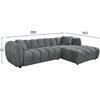 ΚΑΝΑΠΕΣ ΓΩΝΙΑ (ΔΕΞΙΑ) LYKKE HM3326.01R ΓΚΡΙ ΥΦΑΣΜΑ 280x89-165(η γωνία)x70Υεκ