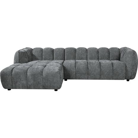 ΚΑΝΑΠΕΣ ΓΩΝΙΑ (ΑΡΙΣΤΕΡΗ) LYKKE HM3326.01L ΓΚΡΙ ΥΦΑΣΜΑ 280x89-165(η γωνία)x70Υ εκ.