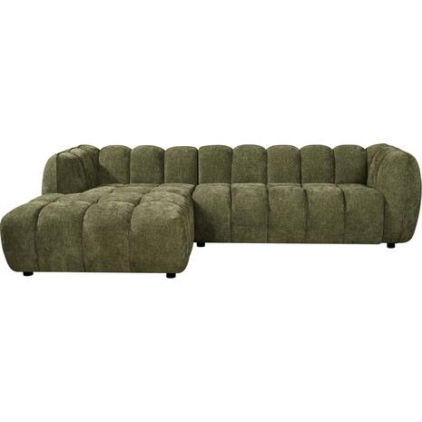 ΚΑΝΑΠΕΣ ΓΩΝΙΑ (ΑΡΙΣΤΕΡΗ) LYKKE HM3326.03L ΠΡΑΣΙΝΟ ΥΦΑΣΜΑ 280x83-160(η γωνία)x80Υεκ