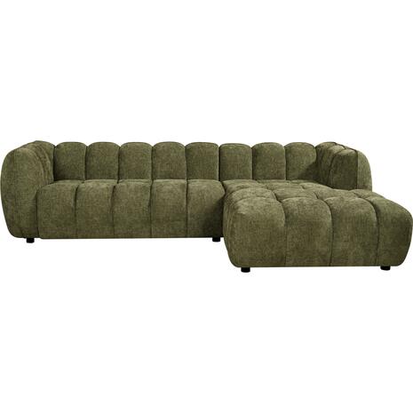 ΚΑΝΑΠΕΣ ΓΩΝΙΑ (ΔΕΞΙΑ) LYKKE HM3326.03R ΠΡΑΣΙΝΟ ΥΦΑΣΜΑ 280x89-165(η γωνία)x70Υεκ
