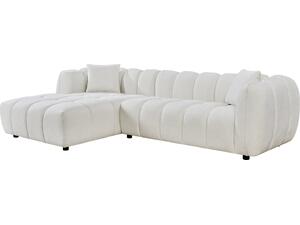 ΚΑΝΑΠΕΣ ΓΩΝΙΑ (ΑΡΙΣΤΕΡΗ) LYKKE HM3326.02L ΕΚΡΟΥ ΥΦΑΣΜΑ 280x89-165(η γωνία)x70Υεκ