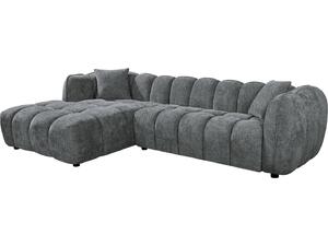 ΚΑΝΑΠΕΣ ΓΩΝΙΑ (ΑΡΙΣΤΕΡΗ) LYKKE HM3326.01L ΓΚΡΙ ΥΦΑΣΜΑ 280x89-165(η γωνία)x70Υ εκ.