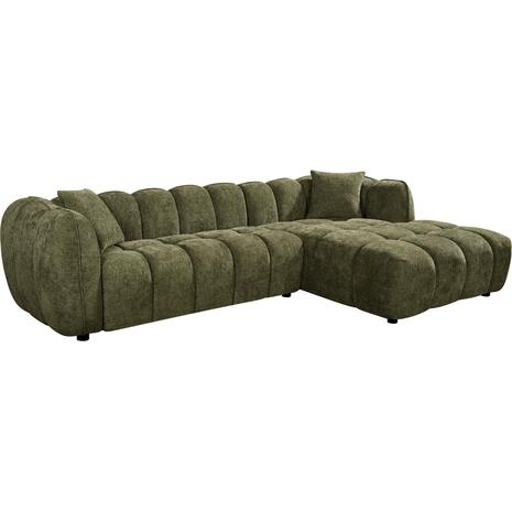 ΚΑΝΑΠΕΣ ΓΩΝΙΑ (ΔΕΞΙΑ) LYKKE HM3326.03R ΠΡΑΣΙΝΟ ΥΦΑΣΜΑ 280x89-165(η γωνία)x70Υεκ