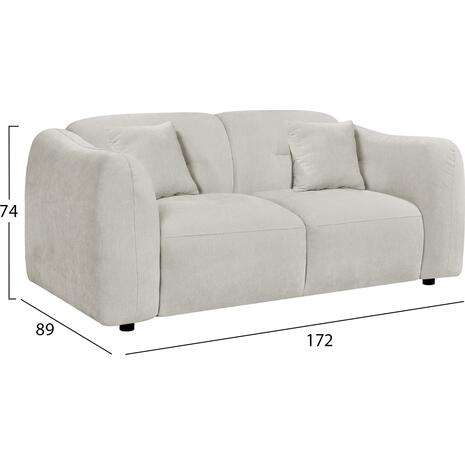 ΚΑΝΑΠΕΣ 2-ΘΕΣΙΟΣ JUNOA HM3334.02 ΕΚΡΟΥ ΥΦΑΣΜΑ 172x89x85Υεκ