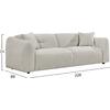 ΚΑΝΑΠΕΣ 3-ΘΕΣΙΟΣ JUNOA HM3333.02 ΕΚΡΟΥ ΥΦΑΣΜΑ 228x89x74Υεκ