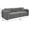 ΚΑΝΑΠΕΣ 3-ΘΕΣΙΟΣ JUNOA HM3333.01 ΓΚΡΙ ΥΦΑΣΜΑ 228x89x74Υεκ