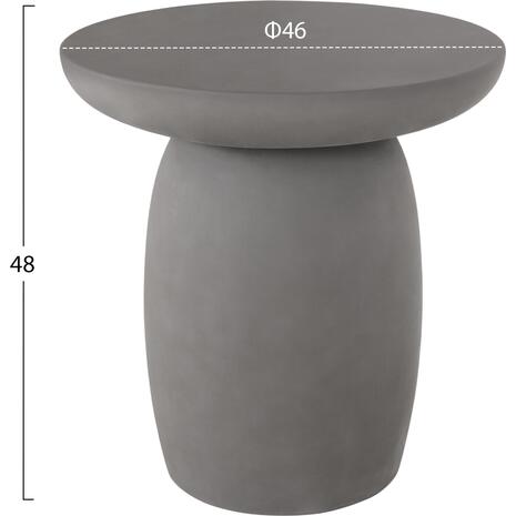 ΤΡΑΠΕΖΙ ΒΟΗΘΗΤΙΚΟ FIBER CEMENT ΣΤΡΟΓΓΥΛΟ HIKARI HM6593.01 ΓΚΡΙ Φ46x48Υεκ.