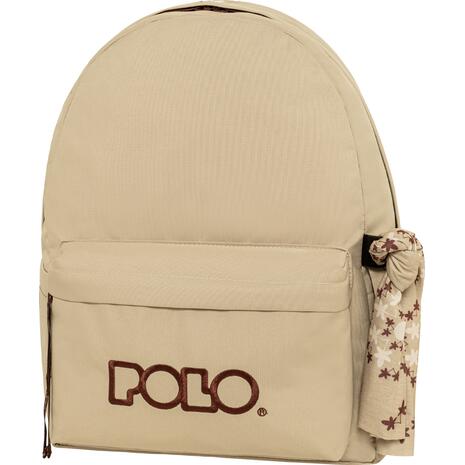 Τσάντα Πλάτης 1+1 θέσεων Polo Original Scarf Μπεζ άμμου / Βυσσινί (901135-7432)