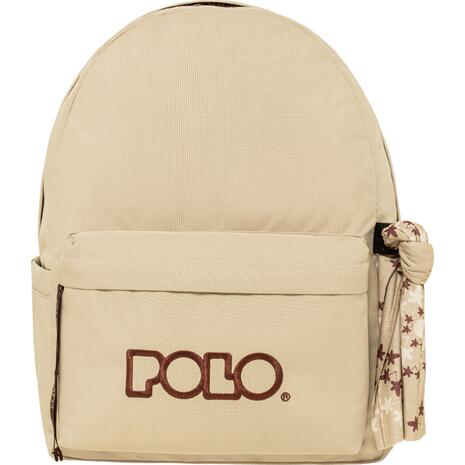 Τσάντα Πλάτης 1+1 θέσεων Polo Original Scarf Μπεζ άμμου / Βυσσινί (901135-7432)