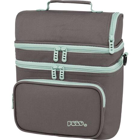 Τσαντάκι Φαγητού Ισοθερμικό Πλάτης Polo Double Cooler Ash/Turquoise-Σταχτί/Τιρκουάζ (907096-2759)